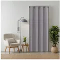 Produktbild: tinycurtains Türvorhang für alle gängigen Türgrößen, Thermovorhang (ohne Stange) Türgardine (1 St), Ösen, abdunkelnd, 100% Polyester, blickdicht hellgrau Moonlight 200x150cm für Tür, Schrank & Fenster grau 150 cm x 200 cm