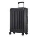 Produktbild: Koffer Trolley Reisekoffer Suitcase, Rollkoffer Handgepäck ,mit 4 Rollen360°, Hartschalenreisekoffer, Zahlenschloss, Weicher Gummigriff(M,Schwarz)