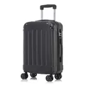 Produktbild: YONSLY Koffer Suitcase M Schwarz, Trolley Reisekoffer, Rollkoffer Handgepäck, Kabinenkoffer mit 4 Rollen 360°, Hartschalenreisekoffer, Zahlenschloss, Weicher Gummigriff