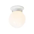 Produktbild: QAZQA - Retro Retro-Deckenleuchte I Deckenlampe I Lampe I Leuchte weißes Opalglas - Scoop I Wohnzimmer I Schlafzimmer - Rund I Kugel I Kugelförmig - LED geeignet E27