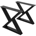 Produktbild: ML-Design 2 Stück Tischbeine 43 x H40 cm Tischkufen X-Form aus Stahl Schwarz