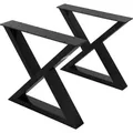 Produktbild: Ml-design - 2 Stück Tischbeine 43xh40cm, Tischkufen X-form, Aus Stahl Pulverbeschichtet, Schwarz, Industriell, Kufengestell Tischgestell Metall Möbelfüße Für Diy-projekte Bankkufen Bankgestell Bankbeine