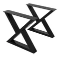 Produktbild: ML-DESIGN Tischbein 2er Set Tischgestell Bankkufen Tischkufen Möbelfüße aus Stahl, Kufengestell Bankkufen X-Form Schwarz Bankbeine für DIY-Projekte