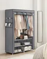 Produktbild: SONGMICS Stoffschrank, Kleiderschrank, 2 Hängefächer, mit Ablagen, 4 Seitentaschen, grau
