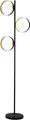 Produktbild: Searchlight Stehlampe Orbital Floor Lamp - Black Metal, Gold Leaf & Opal Glass, Leuchtmittel wechselbar