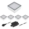 Produktbild: ledscom.de 5er-Set LED Pflasterstein CUS, IP67, 230V, 15x15x4cm, warmweiß