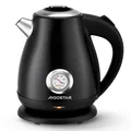 Produktbild: Aigostar Retro Edelstahl Wasserkocher mit Analoger Temperaturanzeige, 1,7L, 2200W Teekocher mit sichtbarer Wasserstandslinie