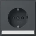 Produktbild: Gira 446267 Schutzkontakt-Steckdose mit Beschriftungsfeld und erhöhtem Berührungsschutz (Safety Plus) (IP20), Gira TX_44, anthrazit