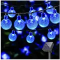 Produktbild: LQWELL LED Solarleuchte LED Kugel-Lichterkette Außen Solar Gartenleuchte, Kettenlicht Kristall Kugeln, Garten Terrasse Balkon Hochzeit Party Fenster blau 800 cm