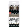 Produktbild: Sakura Pigma Micron Fineliner-Set schwarz, 6 St.