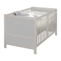 Produktbild: roba Babybett EASY SLEEP 70 x 140 cm inkl. Umbauecken - Mitwachsendes Gitterbett 3-fach höhenverstellbar - 3 Schlupfsprossen - Holz natur / grau
