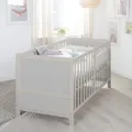 Produktbild: roba Babybett EASY SLEEP 70 x 140 cm inkl. Umbauecken - Mitwachsendes Gitterbett 3-fach höhenverstellbar - 3 Schlupfsprossen - Holz natur/grau