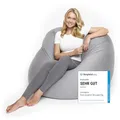 Produktbild: Lumaland Flexi Comfort Sitzsack Big | Flexibler Premium Bean Bag | 155 x 100 cm Sitzkissen | Ideal zum Liegen oder Sitzen | Sessel & Sofa für Kinder und Erwachsene [Hellgrau]
