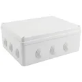 Produktbild: Lumonic Verteilerdose Aufputz IP65 Weiß | extra groß, 300x250x120mm, 12 Kabeleinführungen | Deckel verschraubt | Hochwertiges PVC | Großer Innenraum für Hutschienen, Klemmblöcke und Aktoren