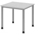 Produktbild: HAMMERBACHER HS08 höhenverstellbarer Schreibtisch lichtgrau quadratisch, 4-Fuß-Gestell silber 80,0 x 80,0 cm