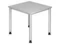 Produktbild: Schreibtisch, HxT 685 - 810 x 800 mm, 4 Rundrohrbeine, Breite 800 mm, alusilber / lichtgrau kaiserkraft