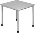 Produktbild: HAMMERBACHER Schreibtisch Schreibtisch 4-Fuß-rund 80x80cm Grau/Silber