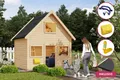Produktbild: Spielhaus Holz Kinderspielhaus Kinderhaus Kalle Karibu AKTION mit viel Zubehör