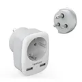 Produktbild: TESSAN 3 in 1 Reiseadapter Indien mit 2 USB, Reiseadapter Typ D, Adapter Steckdose, Adaptor für Indien, Adapter für Sri Lanka, Nepal, Reisestecker Stromadapter