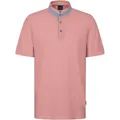 Produktbild: Poloshirt BUGATTI, Herren, Gr. L, 940, koralle, 100% Baumwolle, unifarben, normal, ohne Ausschnitt, Rippbündchen, Shirts, mit Stehkragen