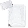 Produktbild: sei Design Kinder Bettdecken Set, Baby Bettdecke und Kissen 40x60 100x135 cm, Baby Bettset passt für Baby Bettwäsche 100 x 135, für Allergiker empfohlen Öko-Tex, Kinderkissen + Steppdecke