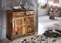Produktbild: shabby chic Kommode Mehrzweckschrank Sideboard Schrank Massivholz Altholz Eisen