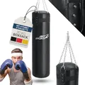 Produktbild: ArtSport Boxsack Set 30 kg gefüllt, Box Set mit 4-Punkt-Stahlkette & Drehwirbel - für Erwachsene, Boxsack hängend 120 cm für Boxen & Kickboxen