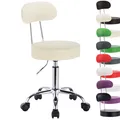 Produktbild: Arbeitshocker Drehhocker Rollhocker Drehstuhl Stuhl Bürostuhl Creme BH34cm-1