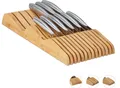 Produktbild: Relaxdays Messerblock Schublade, ohne Messer, liegend, Bambus, für 13 Messer, HBT: 5x17x40 cm, Schubladeneinsatz, natur