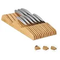 Produktbild: relaxdays Messerblock Bambus für Schublade (1tlg), XXL braun 17 cm x 40 cm x 5 cm
