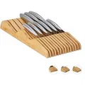 Produktbild: Relaxdays Messerblock Bambus Natur für Schublade 5 cm x 17 cm x 40 cm 1,1 kg