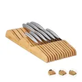 Produktbild: Relaxdays Messerblock Schublade, liegend, Bambus, für 13 Messer, HBT: 5x17x40 cm, Schubladeneinsatz, Natur, 10020296_61
