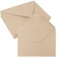 Produktbild: JAGERGREEN 50 Stück Umschläge C6 Braun, 108x159 mm 150 g/m² Briefumschläge A6 Selbstklebend mit Nassklebung, Briefumschlag ohne Fenster, Kuvert für Grußkarten, Geburtstagskarten, Einladungen, Hochzeit