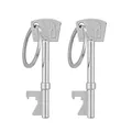 Produktbild: kwmobile 2x Flaschenöffner in Schlüsselform - Bottle Opener Set - Aluminium Schlüsselanhänger - Kronkorken Öffner für Bier Soda Soft Drinks - Silber