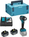 Produktbild: Makita Akku-Bohrschrauber DDF485RFJ 18V | 2 Akkus 3,0Ah + Ladegerät | bürstenlos | 2-Gang | LED | Schwarz/Petrol