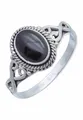 Produktbild: mantraroma Ring Silber Damen Onyx Edelstein schwarz ausgefallen verspielt
