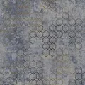 Produktbild: Bricoflor industrielook Tapete mit Metallic Effekt Graue Vliestapete mit Gold Wabenmuster Hexagon Wandtapete in Silber Ideal für Wohnzimmer und Küche