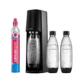 Produktbild: SodaStream Wassersprudler TERRA Promopack mitQuick-Connect CO2-Zylinder| inkl. 3x 1L FUSE Kunststoffflasche (spülmaschinengeeignet) | Farbe: Schwarz