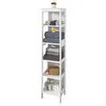 Produktbild: SoBuy BZR14-W Badregal mit 5 Ablagen Bad-Hochschrank Standregal Küchenregal Aufbewahrungsregal weiß BHT ca: 30x139x30cm