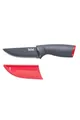 Produktbild: Tefal K12208 Fresh Kitchen Steakmesser 11 cm | Klinge aus Edelstahl mit titanverstärkter Antihaftbeschichtung | ergonomischer Griff | inkl. farbiger Schutzhülle | spülmaschinenfest | Schwarz/Rot