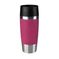 Produktbild: Emsa Travel Mug Classic Thermobecher, 360 ml, Isolierbecher hält 4h heiß, 8h kalt, 100 Prozent dicht, auslaufsicher, Quick-Press-Verschluss, 360 Grad-Trinköffnung, Kaffeebecher to go, Himbeer, 513550