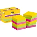 Produktbild: Post-it Super Sticky Haftnotizen 622-12SS-CARN 47,6 x 47,6 mm 90 Blatt pro Block Gelb, Grün, Rosa Quadratisch Unliniert 12 Stück