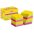 Produktbild: Haftnotiz ® Super Sticky Notes Carnival Collection 47,6 X 47,6 Mm (b X H) Je 4 X Ultragelb Limonengrün Neonpink 90 Bl./block 12 Block/pack.