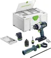 Produktbild: Festool Akku-Schlagbohrschrauber TPC 18/4 I-Basic-Set QUADRIVE (mit Werkzeugfutter, Magnet-Bithalter, Schnellspannbohrfutter, Zusatzhandgriff, Winkelvorsatz,Bitkassette,Bit,Gürtelclip), im Systainer