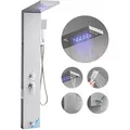 Produktbild: VEVOR Duschpaneel-Turmsystem (5 Modi) mit Regenwasserfall-Duschkopf & LED, (1345 mm) Duschsäule aus gebürstetem Edelstahl, Regenmassagesystem zur Wandmontage, mit Handbrause & Wannenauslauf