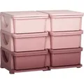 Produktbild: Schubladenschrank Für Kinder Mit Stauraum Aufbewahrungsboxen Spielzeug-organizer Spielzeugkiste Sechs Ebenen Für Kinderzimmer 3-6 Jahre Kindermöbel Rosa 75 X 37 X 56,5 Cm - Homcom