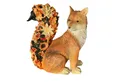 Produktbild: Online-Fuchs Gartenfigur - Deko Figuren Fuchs für außen mit Blumen und Blättern verziert, (Blumenschwanz), Dekoration für Garten, Terrasse und Balkon