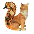 Produktbild: Deko Figuren Fuchs für außen mit Blumen und Blättern verziert Garten Wetterfest
