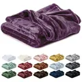 Produktbild: Wohndecke Kuscheldecke, Fleecedecke, Wolldecke flauschig und weich, Lavea, Sofadecke, Atmungsaktiv & Hautfreundlich, Decke lila 240 cm x 270 cm