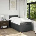 Produktbild: vidaXL Boxspringbett mit Matratze Dunkelgrau 80x200 cm Stoff